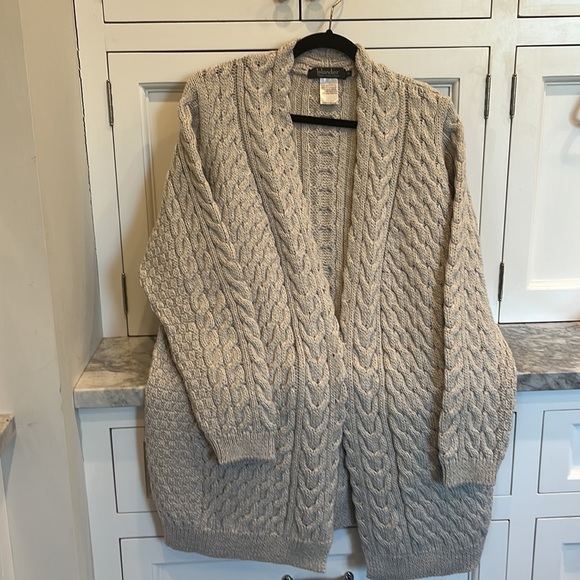 Islander merino Wool Open Front Sweater Cardigan - Picture 2 of 6